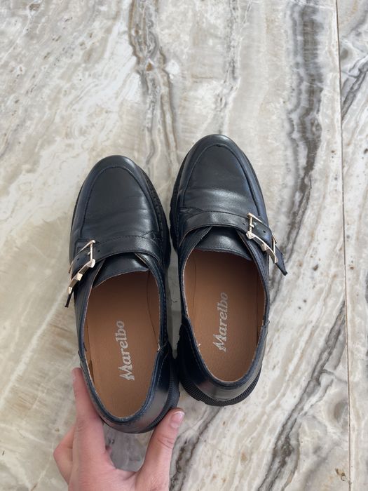 Pantofi cu platforma din piele naturala Marelbo