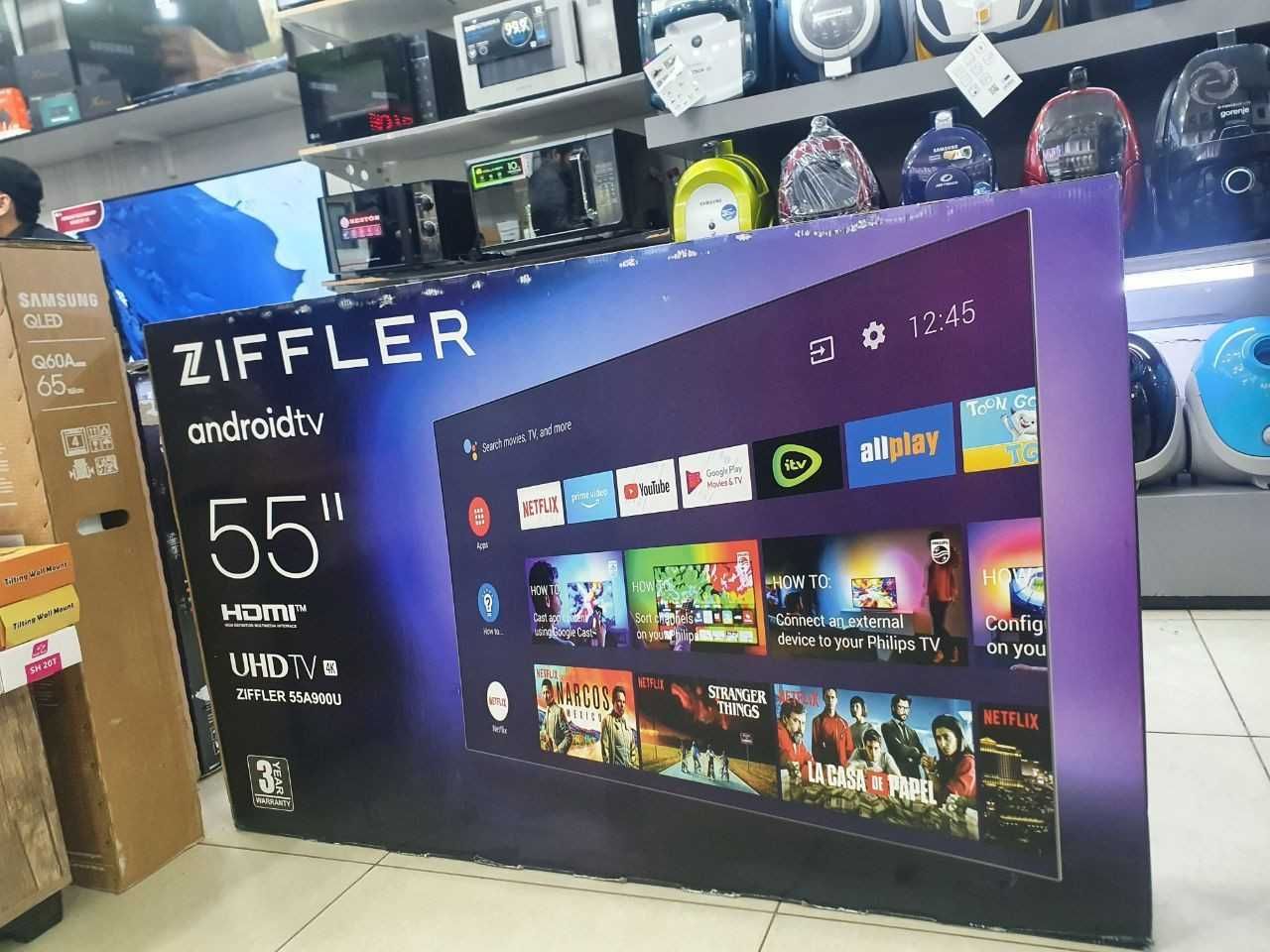 Телевизор ZIFFLER 55/100 Оптом склад Широкий асортимент ПРОШИВКА бонус