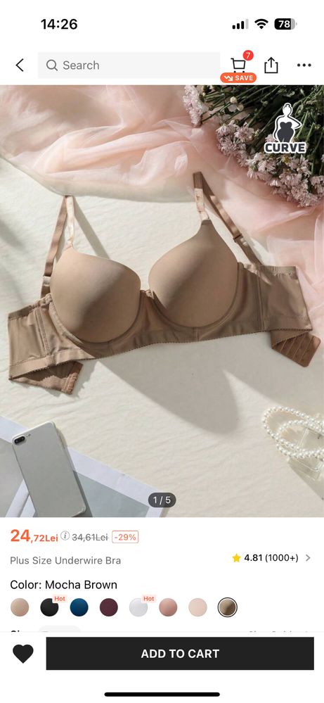 Sutien shein 85D mocha brown