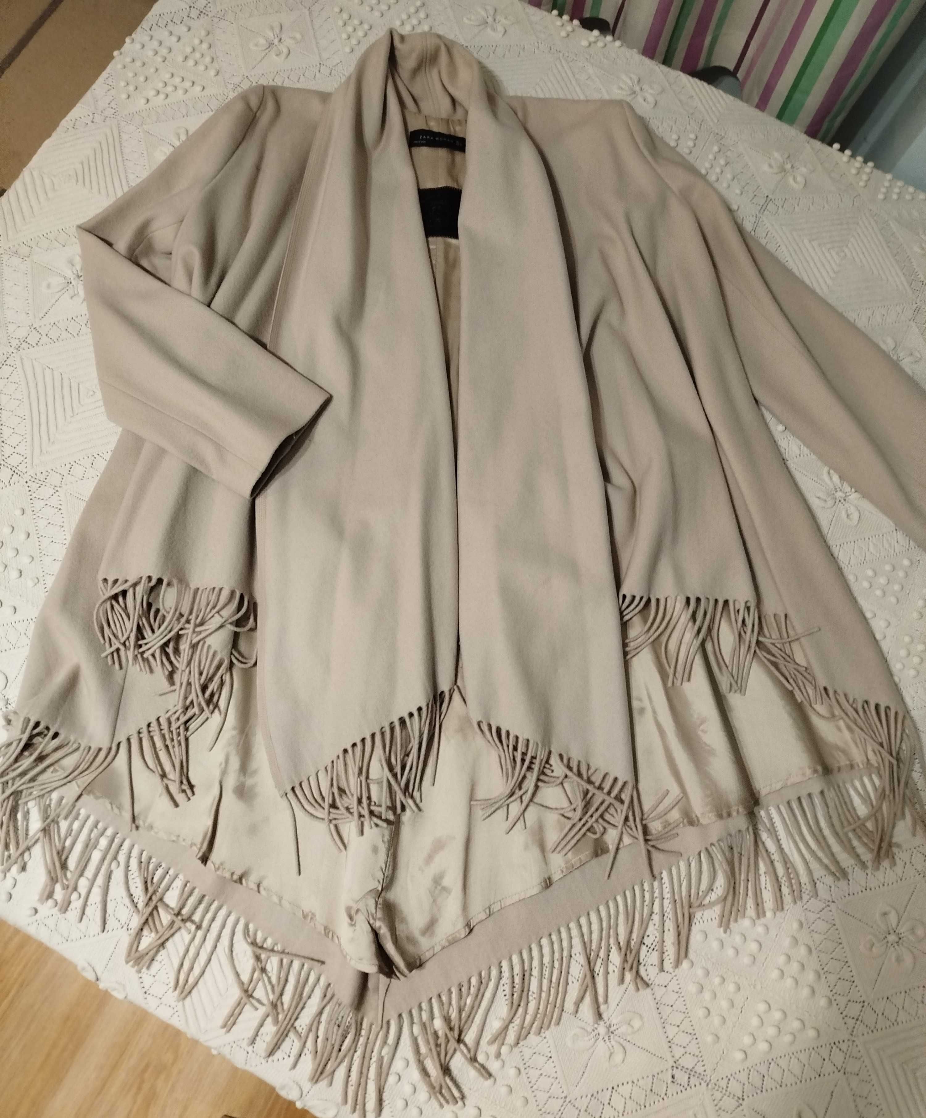 Палто/манто ZARA – бледо млечно бежово, L