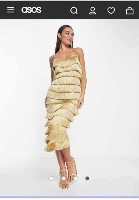 Asos рокля златна