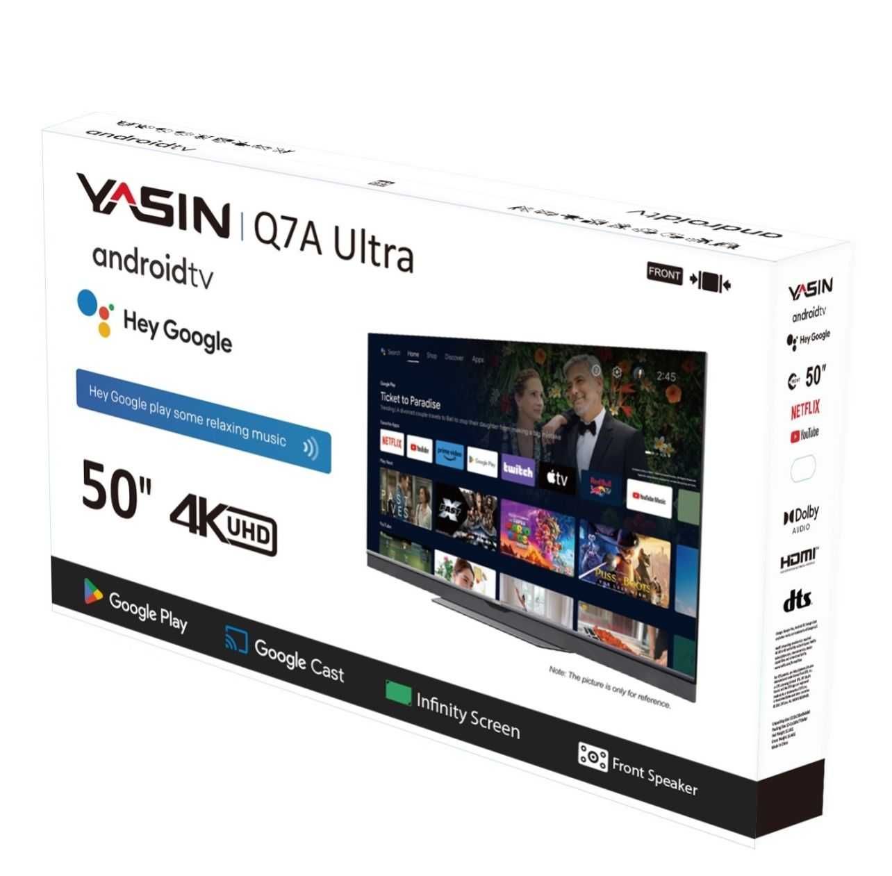 Smart Android UHD TV 140см! Новинка Yasin 55Q7A с глубокими басами!