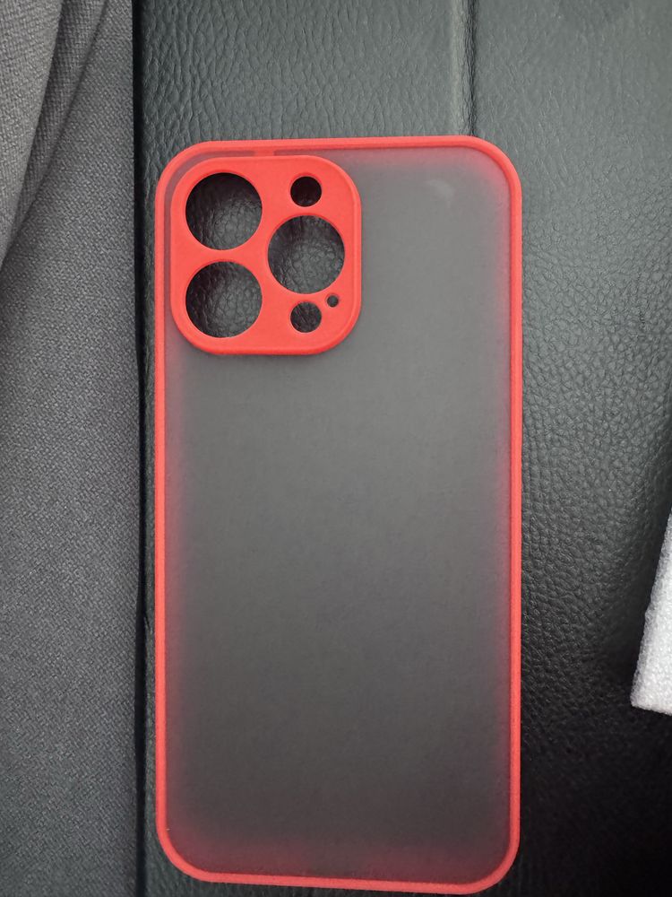 Кейс за Iphone 15 pro max устойчив червен матов case 15promax