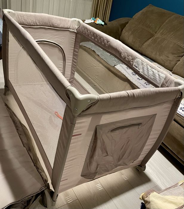 Vand tarc / patut pliabil Chipolino Bella Macadamia, saltea cocos