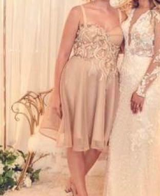Rochie beige cu flori