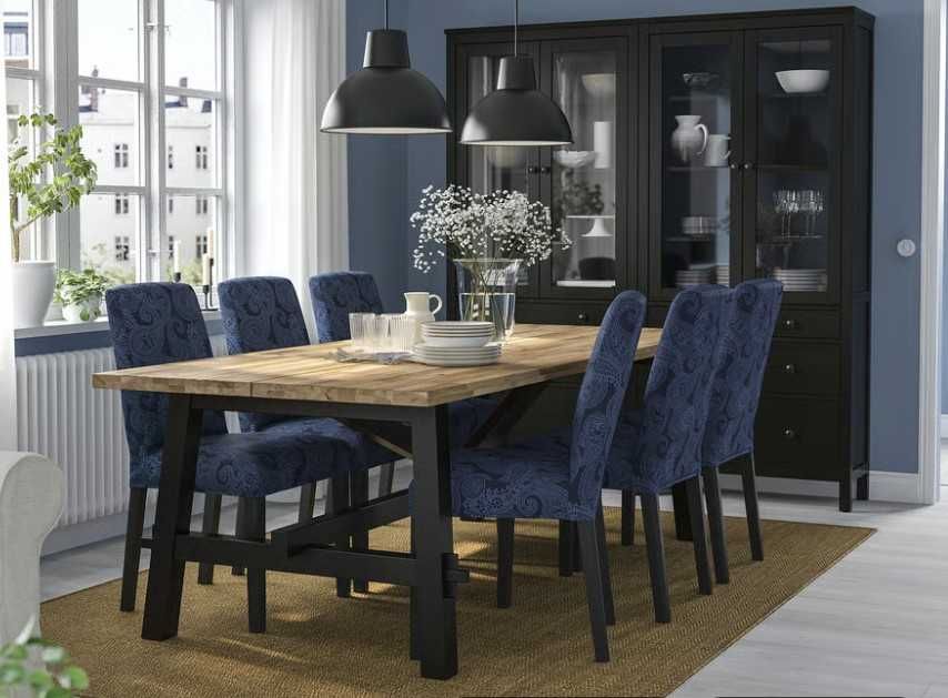 Masă, lemn acacia si cadru metalic negru, 235x100 cm