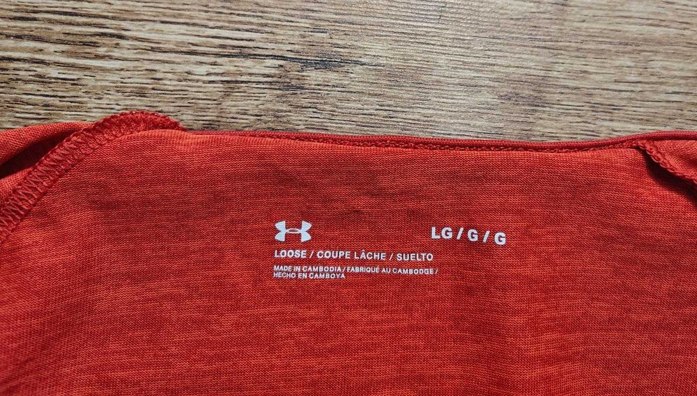 Under Armour Червена мъжка фланелка за фитнес / бягане размер L