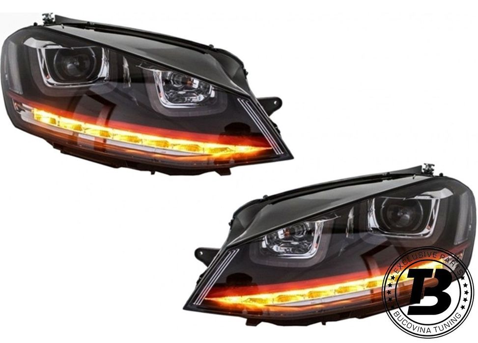 Faruri 3D LED compatibile cu VW Golf 7 VII GTI Design