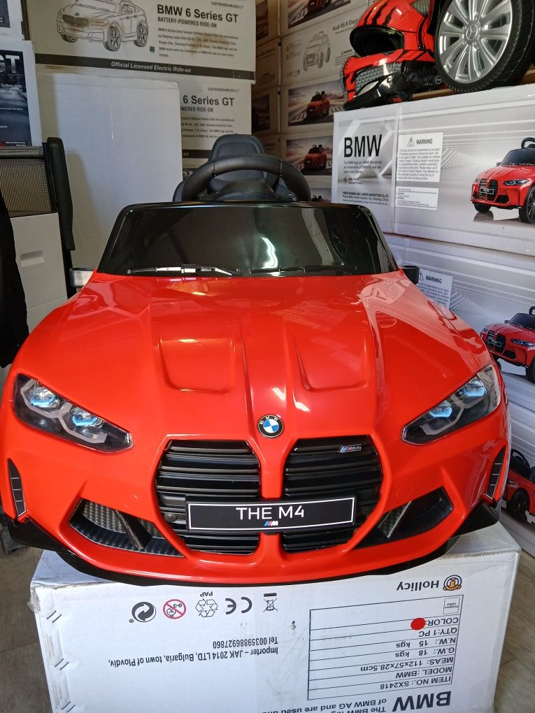 Чисто нови!Топ цена!Акумулаторна кола BMW M4 меки гуми,дистанционно,