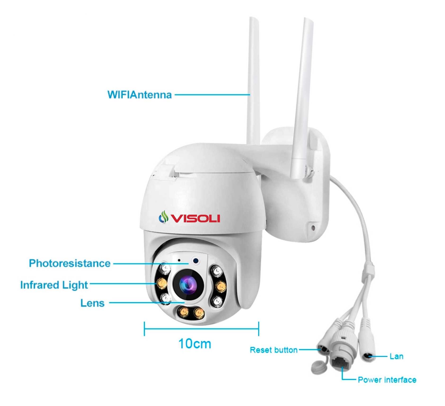 Camera de supraveghere WIFI Visoli® QW25-5, 5MP Lentile Sony, Exterior