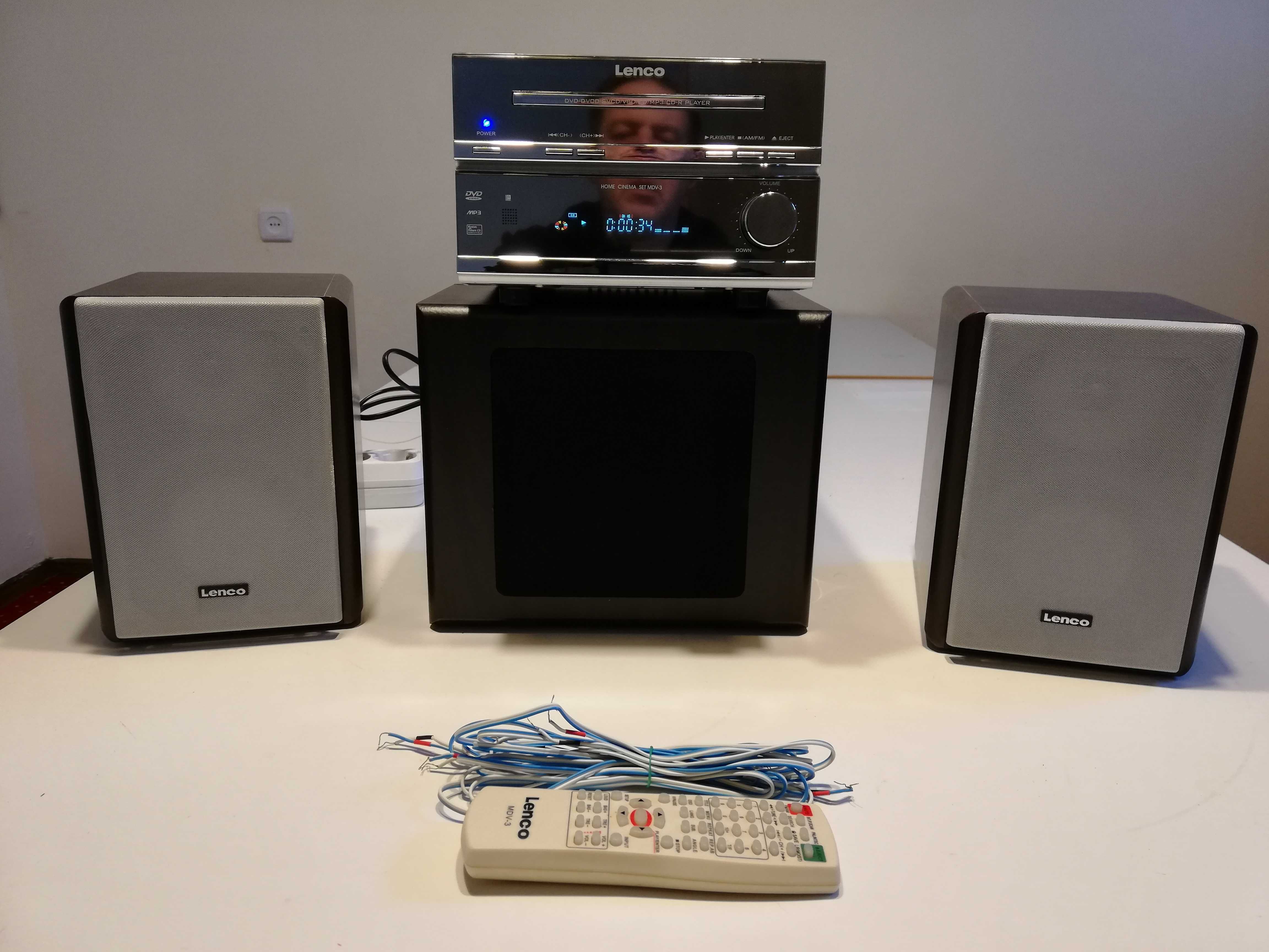 Mini-Sistem Audio-Video LENCO MDV3 (CD/DVD/Tuner/Amplif/Boxe) -ca Noua