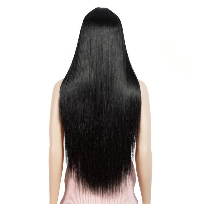 Peruca F1 USA Front Lace 68 cm neagra bruneta lunga plasa fata dantela