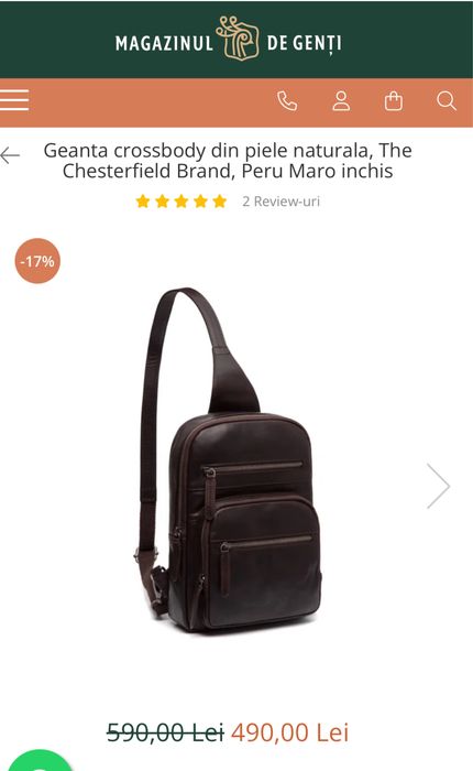 Geanta crossbody din piele naturala. The Chesterfield brand.
