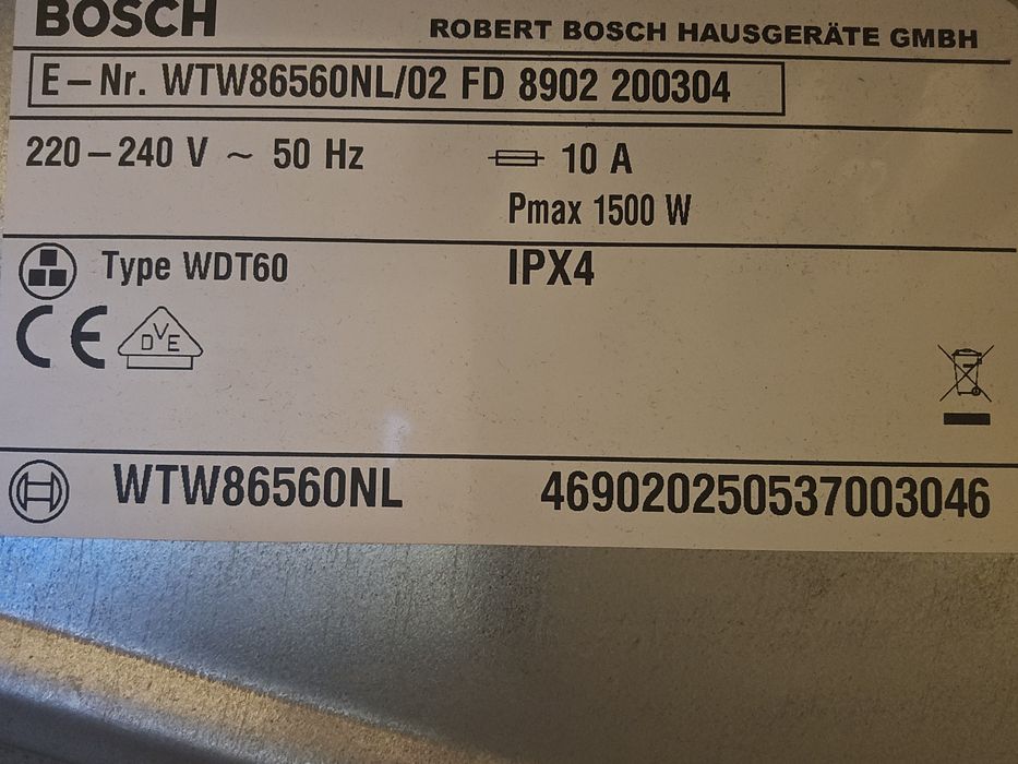 Uscator de rufe Bosch EcoLogixx 7 condensare si pompa de caldura