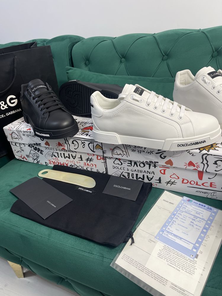 Adidasi Dolce Gabbana piele naturala Full Box colectie noua Premium