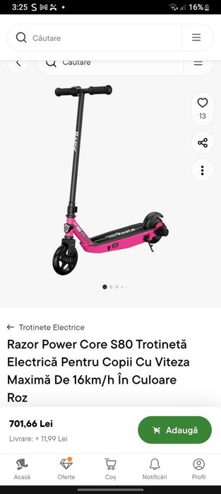 Trotineta Electrica Razor S80 Pentru Copii