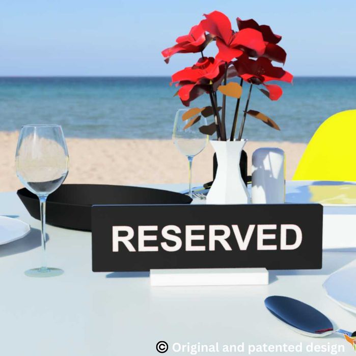 Табелка Резерве с допълнителна информация- Reserved -сватба, ресторант