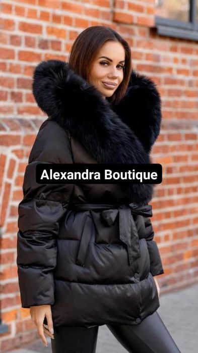 Geaca cu blana naturala de vulpe