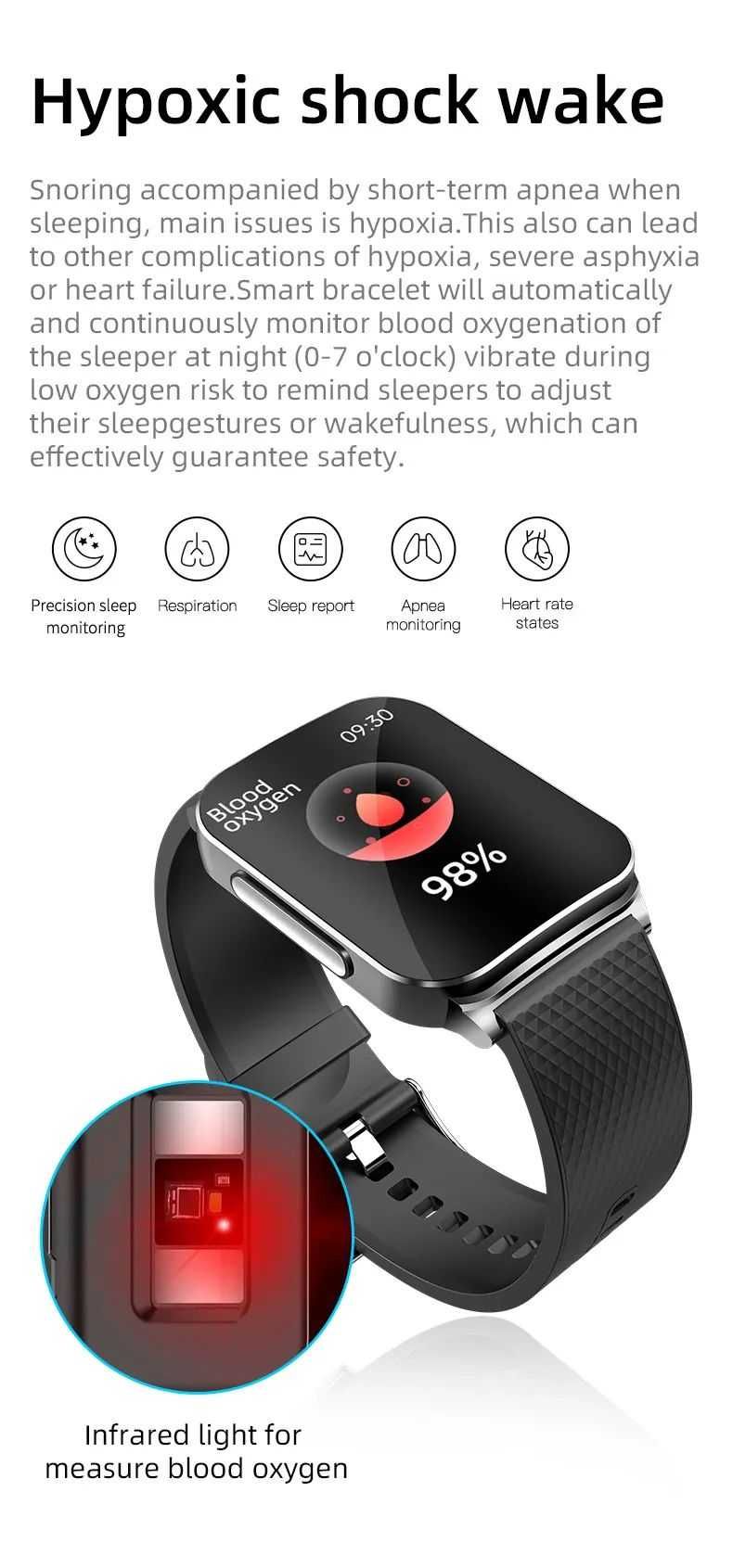 Ceas smartwatch pentru masurarea glicemiei fara intepare, Alhena®