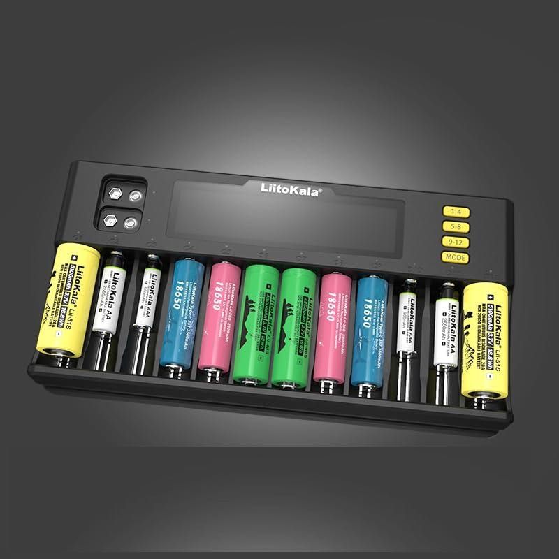LiitoKala Lii-S12 12 sloturi  Li-ion LiFePO4 IMR NiMH 9V Ni-CD