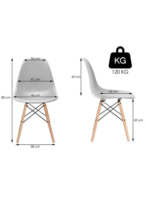 Set 4 scaune dining Scandinav pentru bucatarie, alb