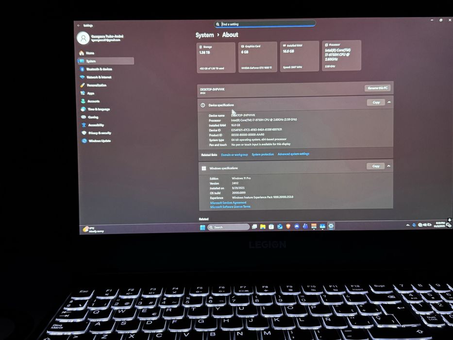 Laptop Gaming LENOVO LEGION Y540, Diagonala 17”