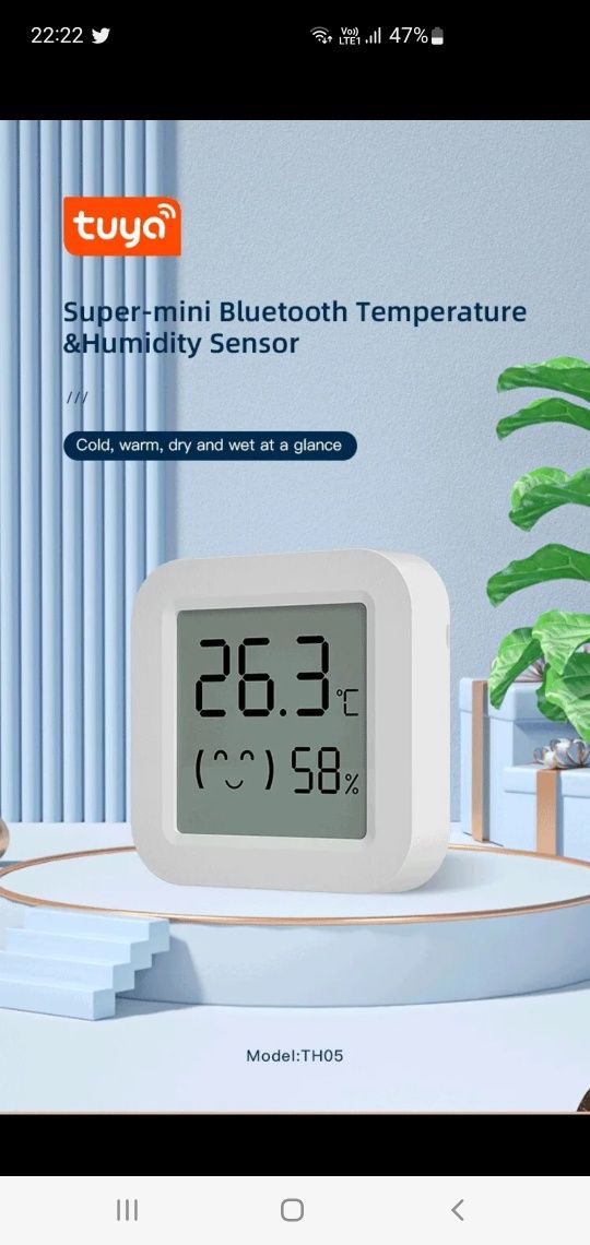 Senzor wireless de temperatura si umiditate tuya