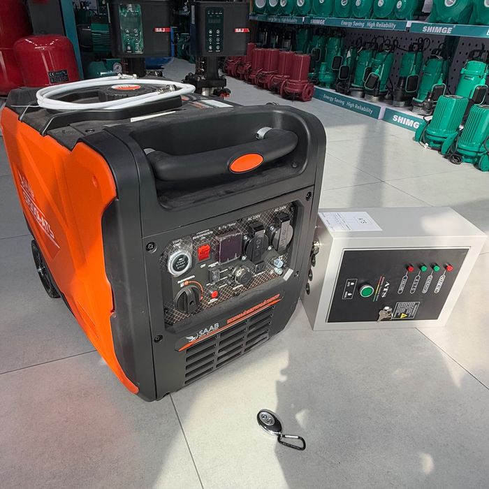 Бесшумный инверторный генератор (dvejok) SAAB S7500L-ATS