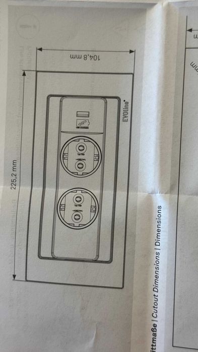 Vand priza pentru blat EVOline tip 927-1 cu 2 prize si USB-C