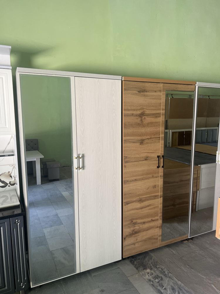 Распашной шкаф 90×195 | Белый “Корона” | Компактный и универсальный