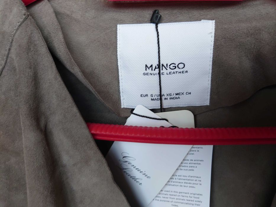 MANGO Сако-блейзър-яке естествена кожа