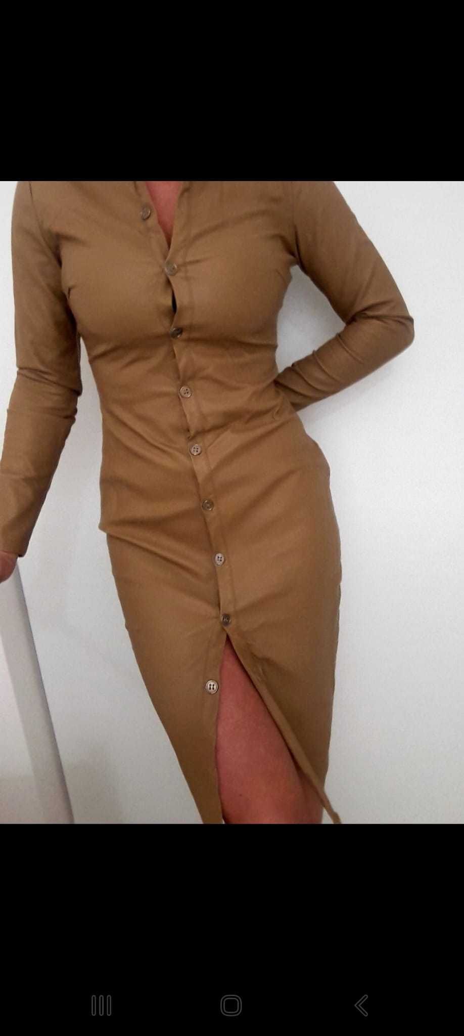 Rochie piele ecologica bej