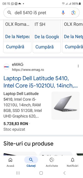 Laptop Dell Latitude i5 a10a ram 16Gb ddr4  video 8Gb ssd modem 4G w10