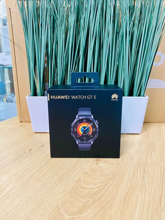 НОВ !!! Huawei Watch GT 5, 46mm, Black Fluoroelastomer Strap