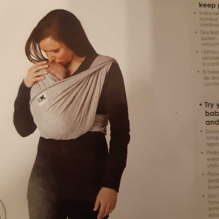 Vand marsupiu, port-bebe de bumbac, nepurtat.