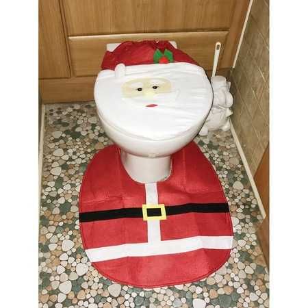 Set covoare de baie pentru Craciun Santa Claus