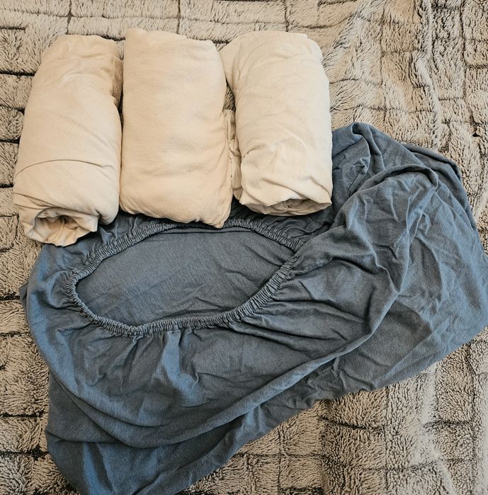 Lot cearsaf din bumbac, cu elastic, pentru patut