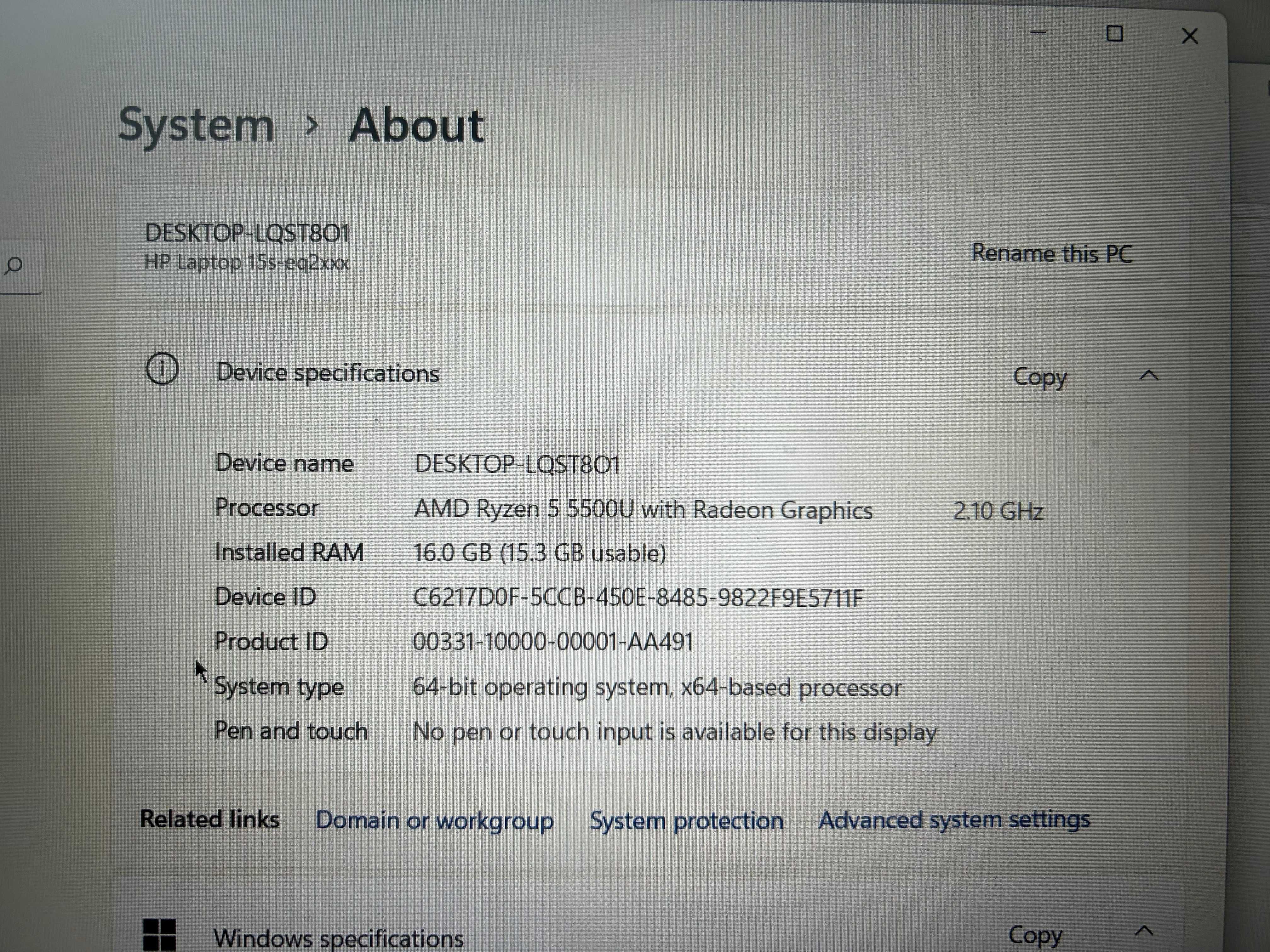 Лаптоп HP 16 GB 1 TB SSD AMD Ryzen 5 2021 15,6"