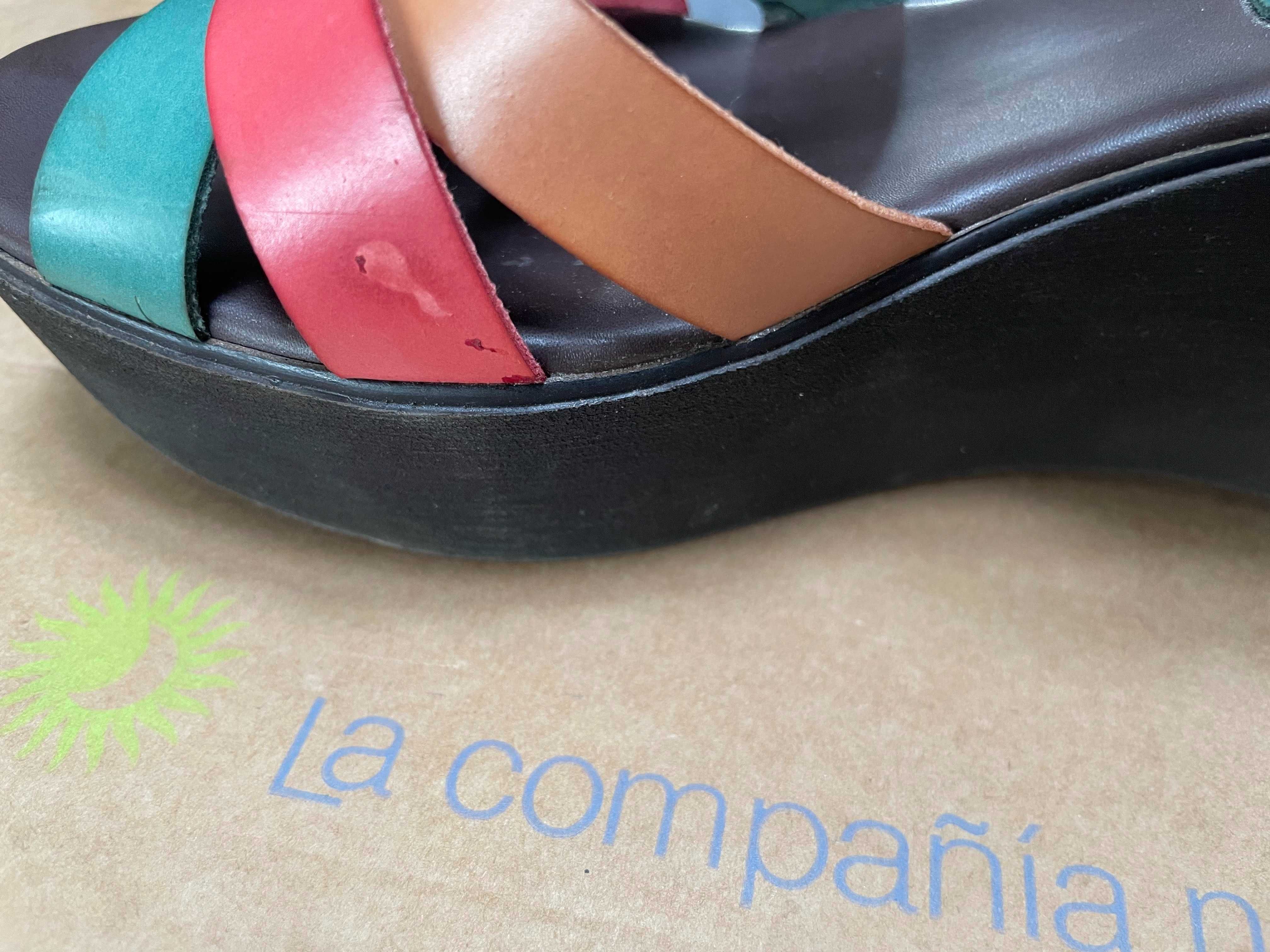 Sandale multicolore cu platforma La compania natural marime 37