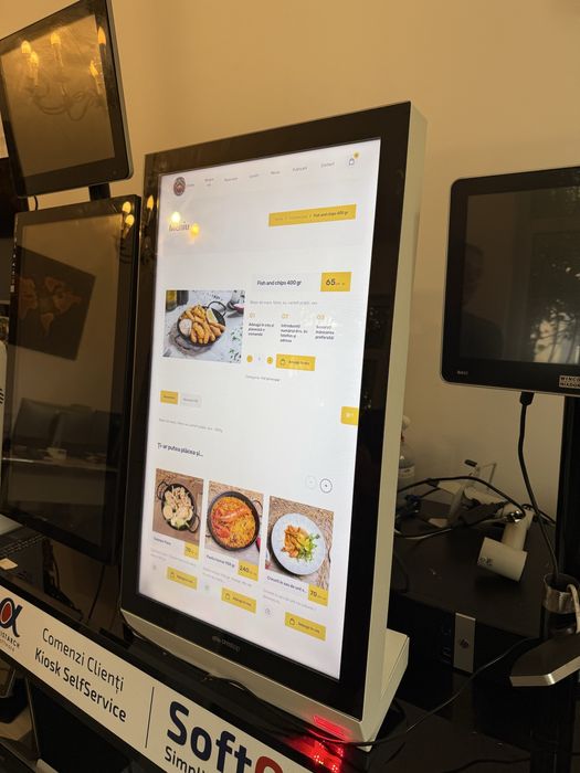 Kiosk self-order complet — 32″ cu scanner & software inclus