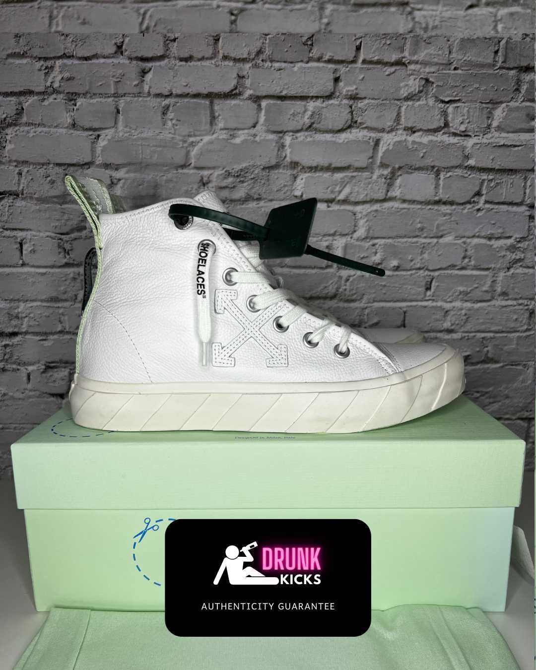 OFF-WHITE Mid Top Vulcanized Leather White | 41 fit 42 + FACTURA