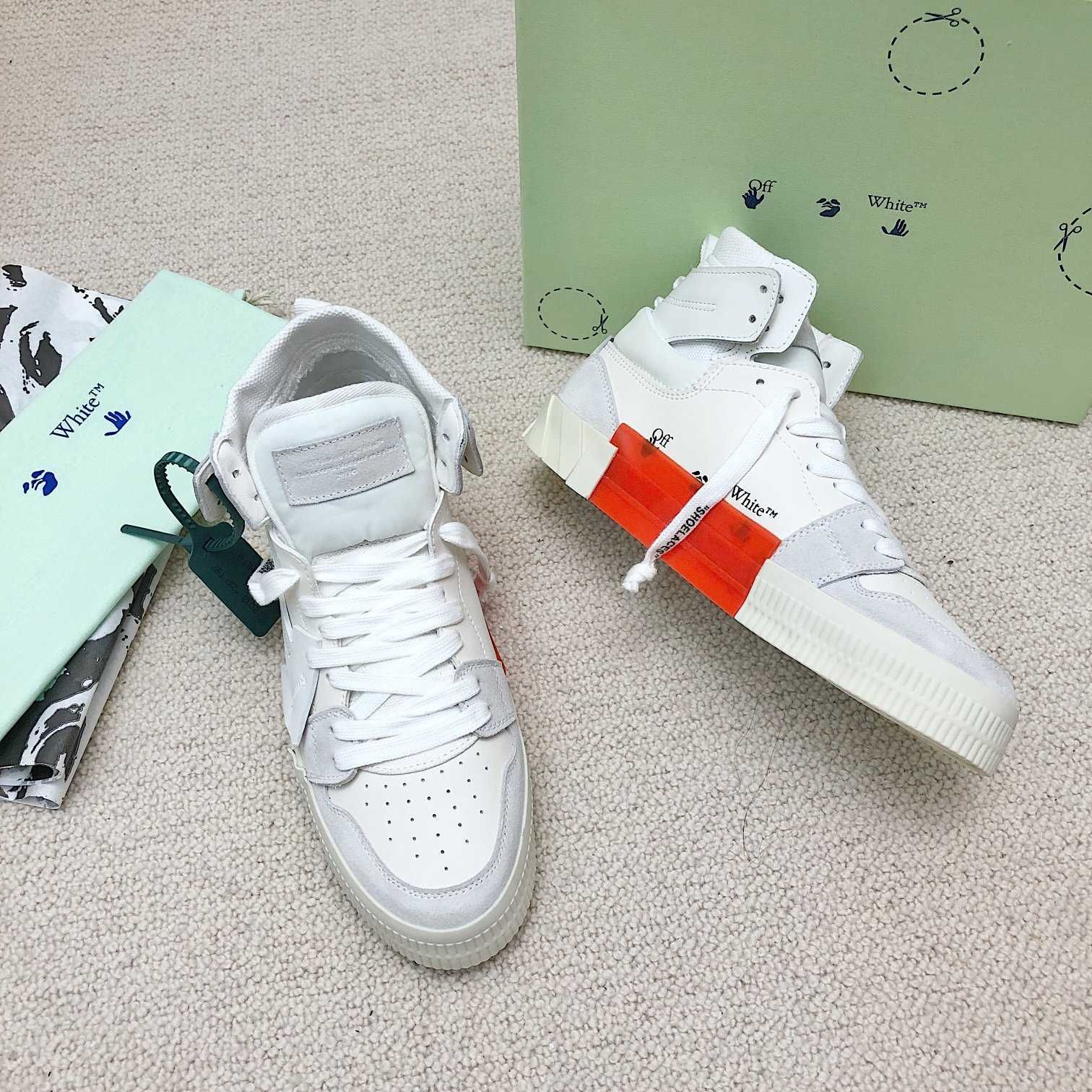 Adidasi OFF WHITE - High White Sneakers Premium din Piele Full Box NOI