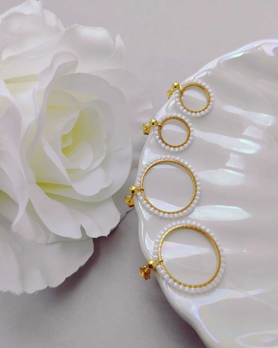 Ръчно изработени обеци Сребро 925 Неръждаема стомана и Японски мъниста