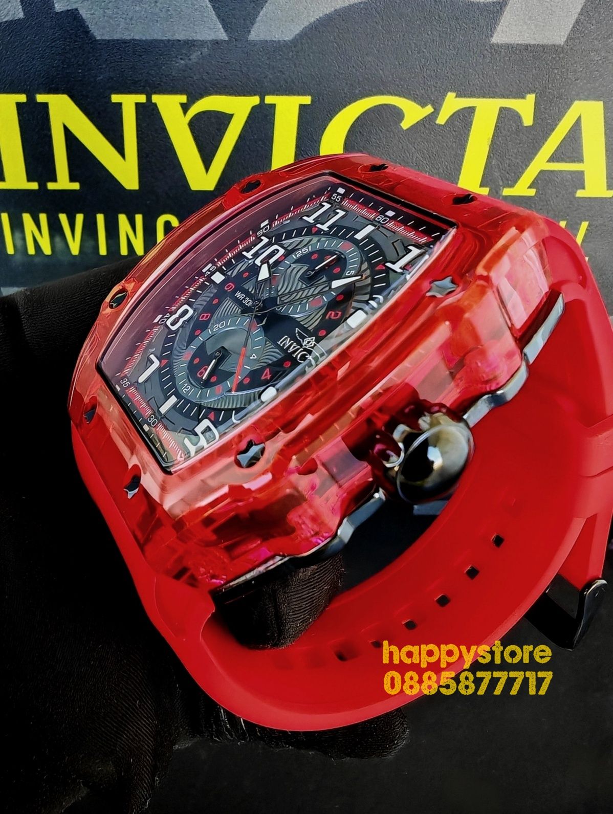 INVICTA Cyclone Red 49 mm, Инвикта нов ръчен часовник