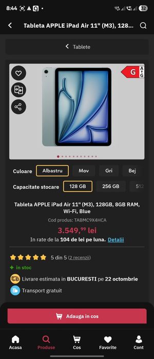 iPad Air 11 M2 (128GB, Wi-Fi) + Husa UAG