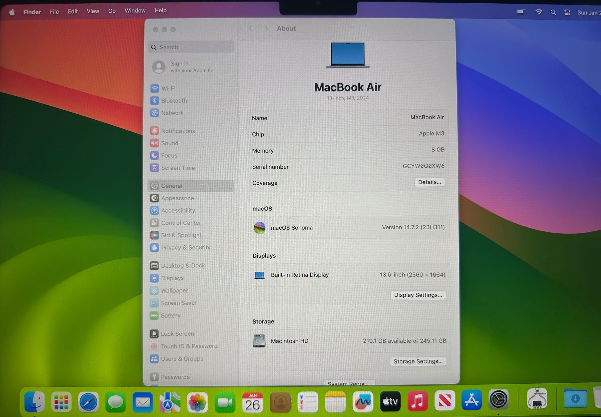MacBook Air 13" M3 8-CPU/ 8-GPU/ 8RAM/ 256GB SSD/ГАРАНЦИЯ
