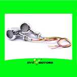 Set 2 semnalizari moto argintii LED Chopper glont pozitie stop A879