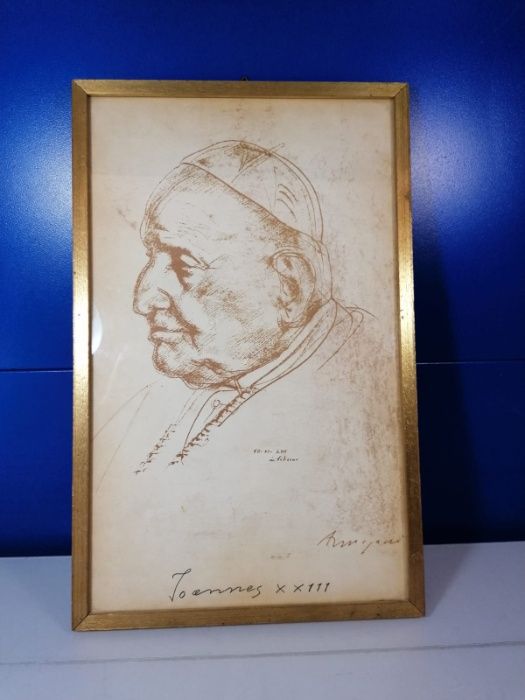 Tablou Papa Ioan al XXIII-lea , 36 x 22.8 cm ,print cu semnatura