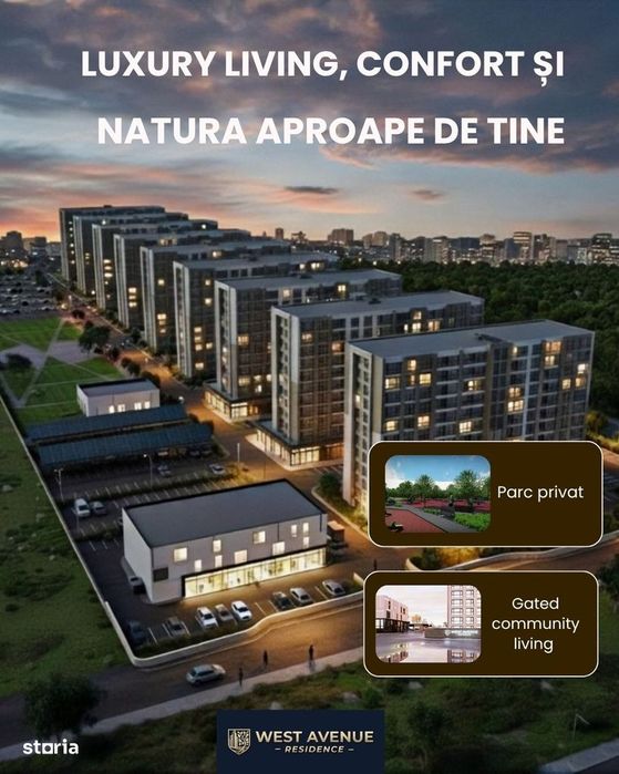 2 camere–West Avenue| Gated community, confort, parc privat