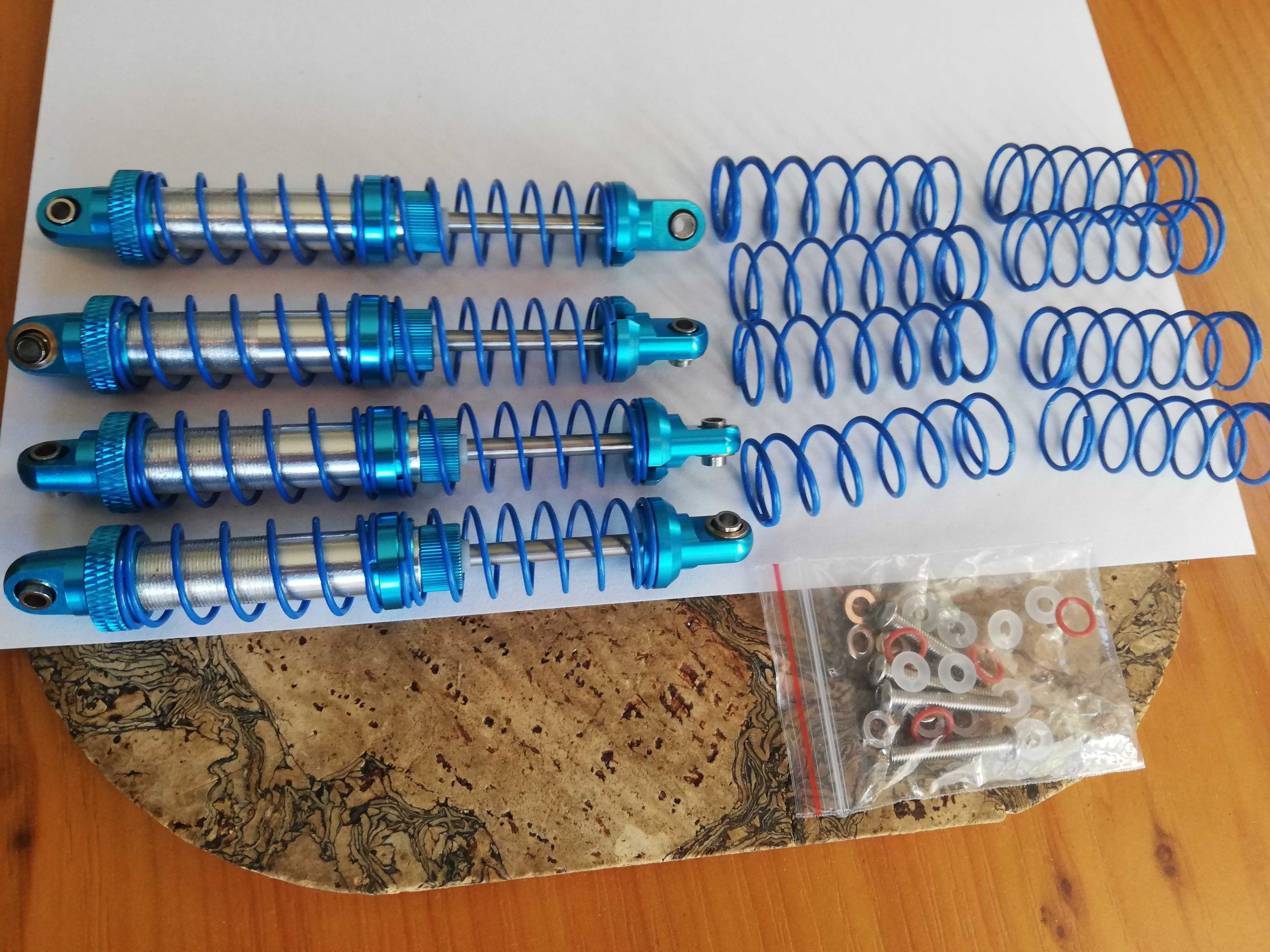 Automodel 4 amortizoare BDX aluminiu 100mm+garnituri, arcuri,accesorii